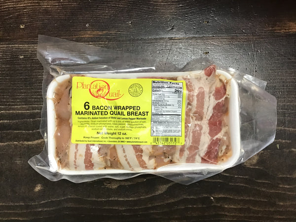 Plantation Quail - Bacon Wrapped Marinated Quail Breast